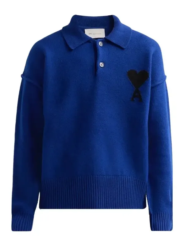 Men's Quota Contrast Ami de Coeur Wool Sweater Men's Quota Contrast Ami de Coeur Wool Sweater