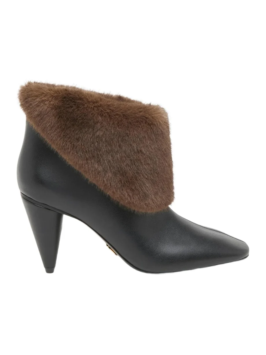 Stella McCartney Women's 80MM Faux-Fur Cuff Ankle Boots