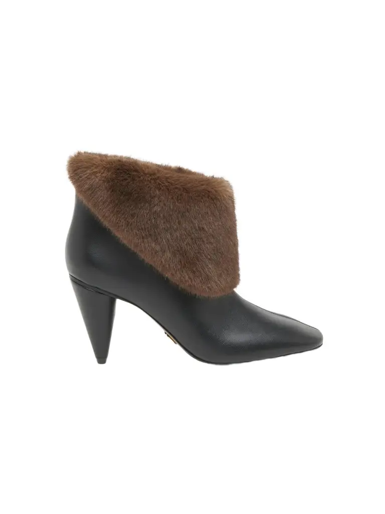 Women's 80MM Faux-Fur Cuff Ankle Boots Women's 80MM Faux-Fur Cuff Ankle Boots