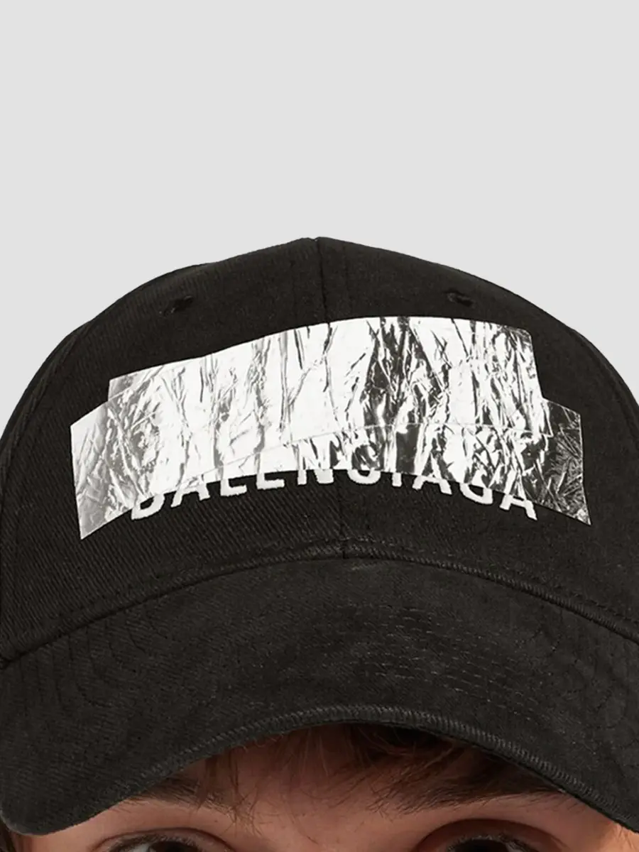 Balenciaga Men's Silver Tape Back Cap | Thumbnail 5 Balenciaga Men's Silver Tape Back Cap | Thumbnail 5