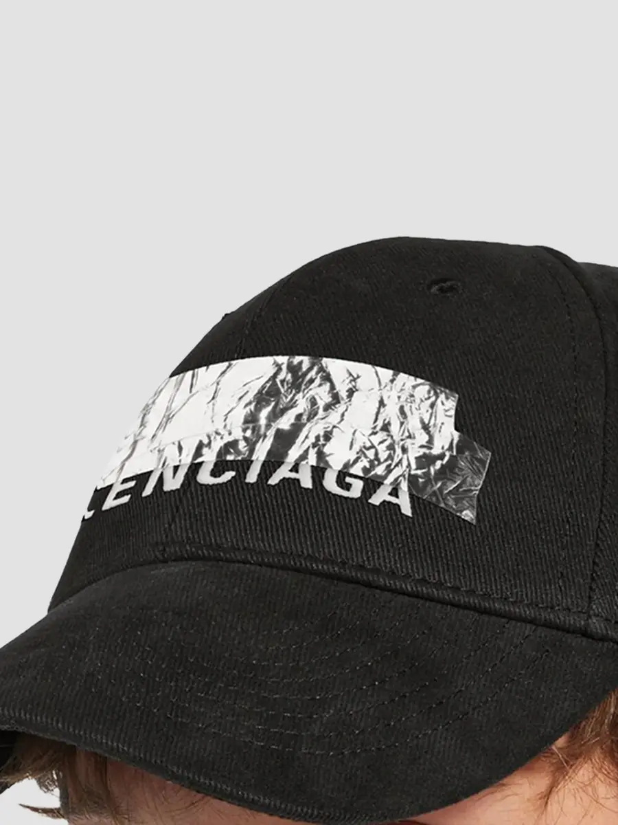 Balenciaga Men's Silver Tape Back Cap | Thumbnail 6 Balenciaga Men's Silver Tape Back Cap | Thumbnail 6
