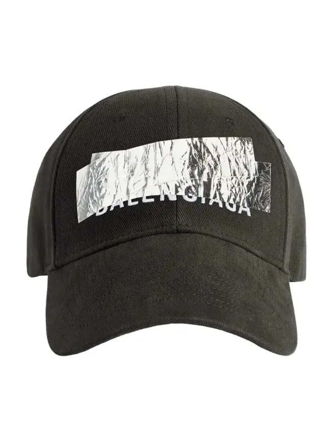 Balenciaga Men's Silver Tape Back Cap
