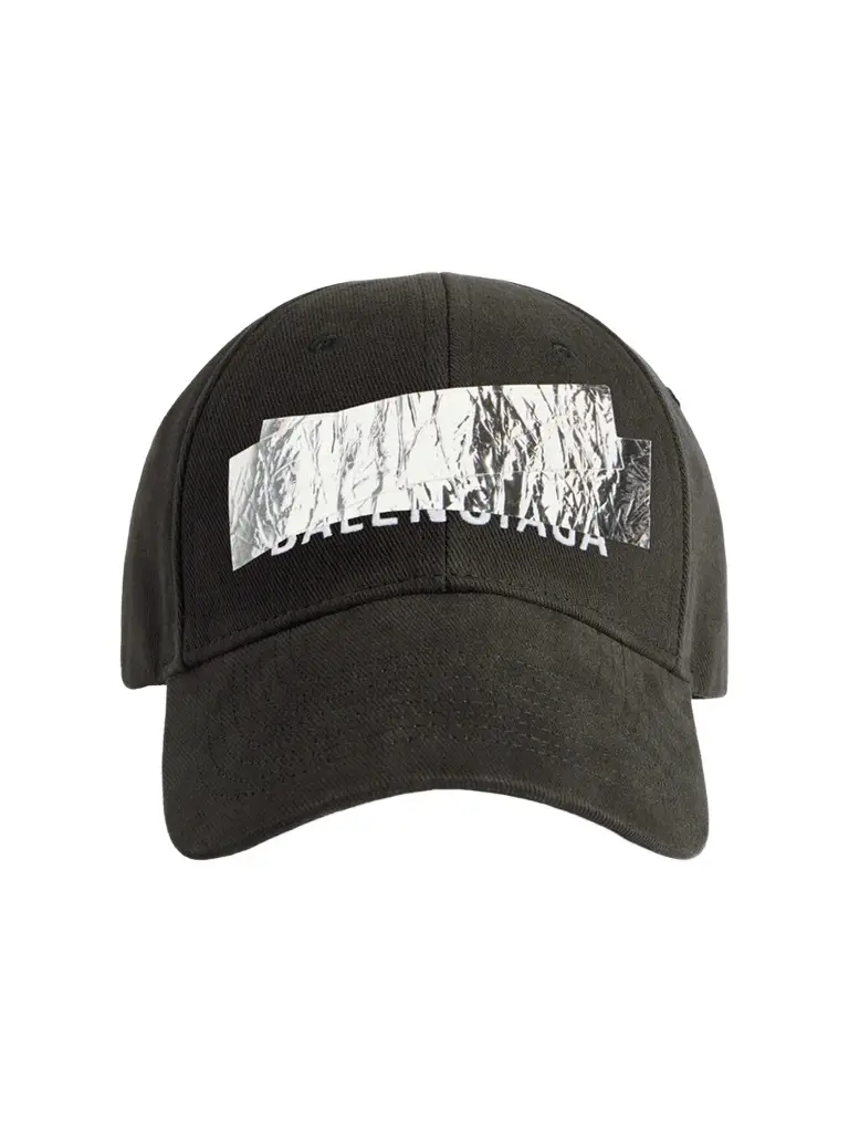 Balenciaga Men's Silver Tape Back Cap