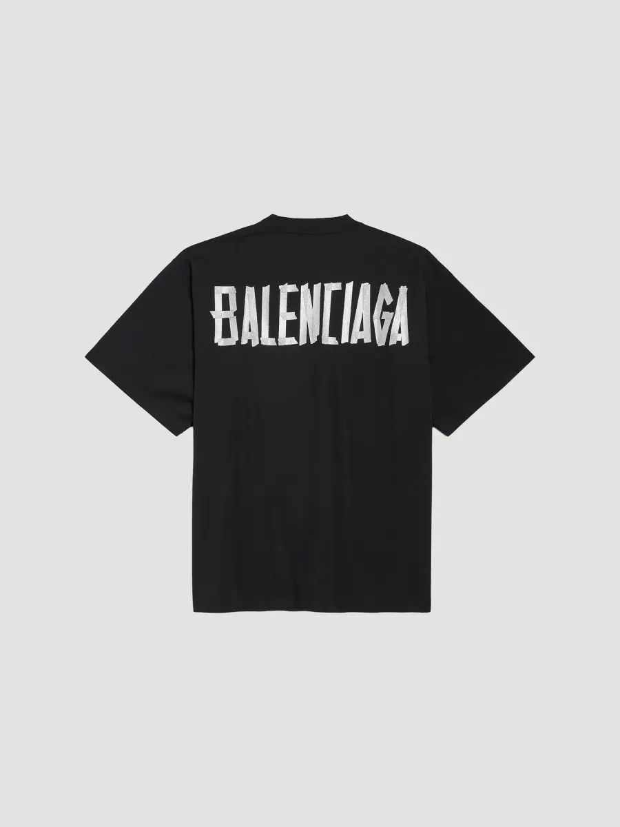 Balenciaga Women's Glitter Tape Type Large Fit T-Shirt | Thumbnail 2 Balenciaga Women's Glitter Tape Type Large Fit T-Shirt | Thumbnail 2