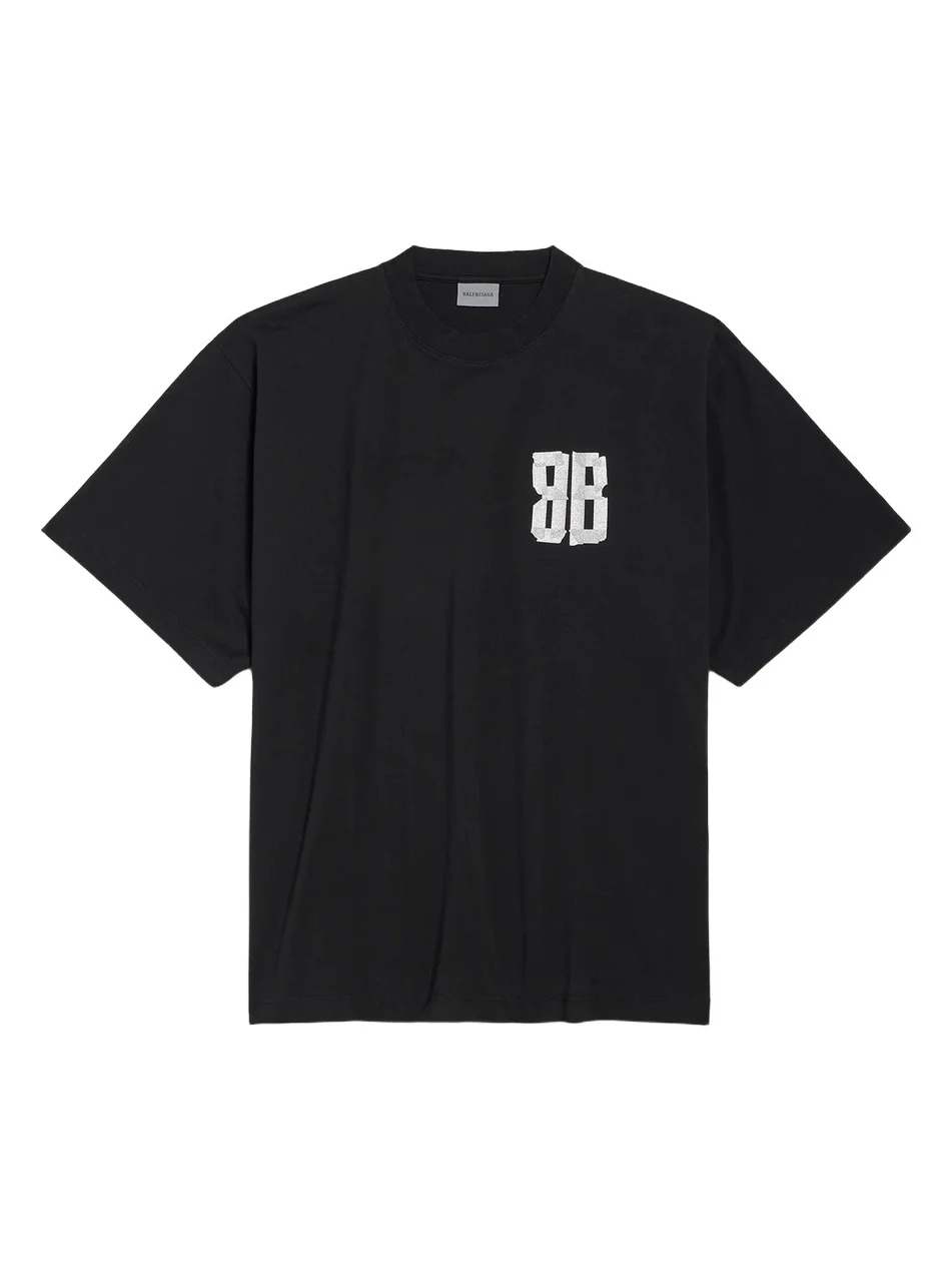 Balenciaga Women's Glitter Tape Type Large Fit T-Shirt