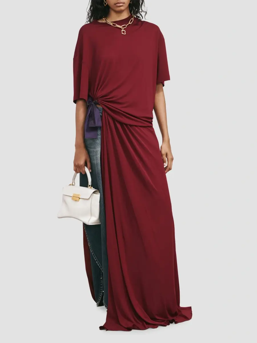 Balenciaga Women's Draped T-Shirt Dress | Thumbnail 2 Balenciaga Women's Draped T-Shirt Dress | Thumbnail 2