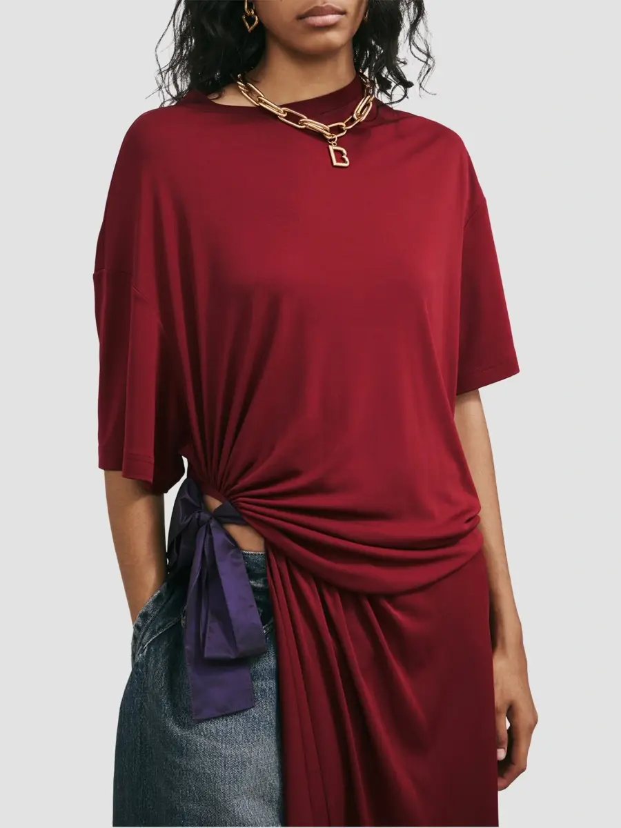 Balenciaga Women's Draped T-Shirt Dress | Thumbnail 3 Balenciaga Women's Draped T-Shirt Dress | Thumbnail 3