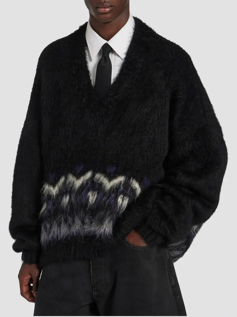Balenciaga Men's V-Neck Oversized Jumper Sweater | Thumbnail 3 Balenciaga Men's V-Neck Oversized Jumper Sweater | Thumbnail 3