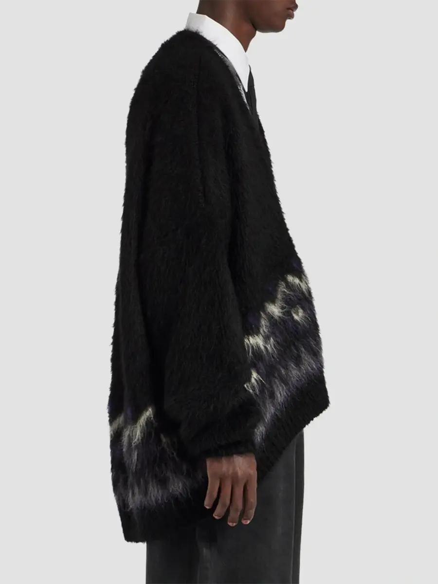 Balenciaga Men's V-Neck Oversized Jumper Sweater | Thumbnail 4 Balenciaga Men's V-Neck Oversized Jumper Sweater | Thumbnail 4
