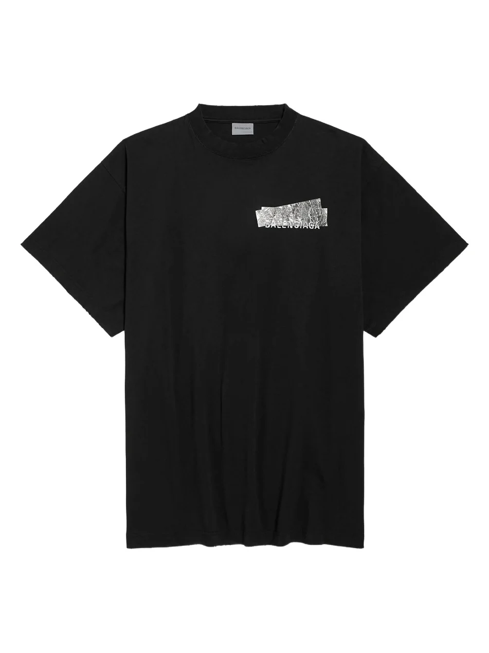 Men's Silver Tape Oversized T-Shirt