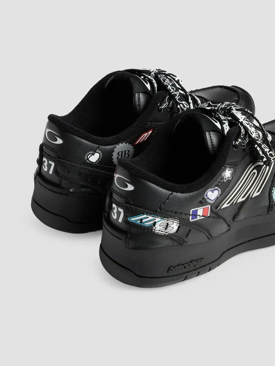 Balenciaga Women's Hamptons Stickers Platform Sneakers | Thumbnail 3 Balenciaga Women's Hamptons Stickers Platform Sneakers | Thumbnail 3