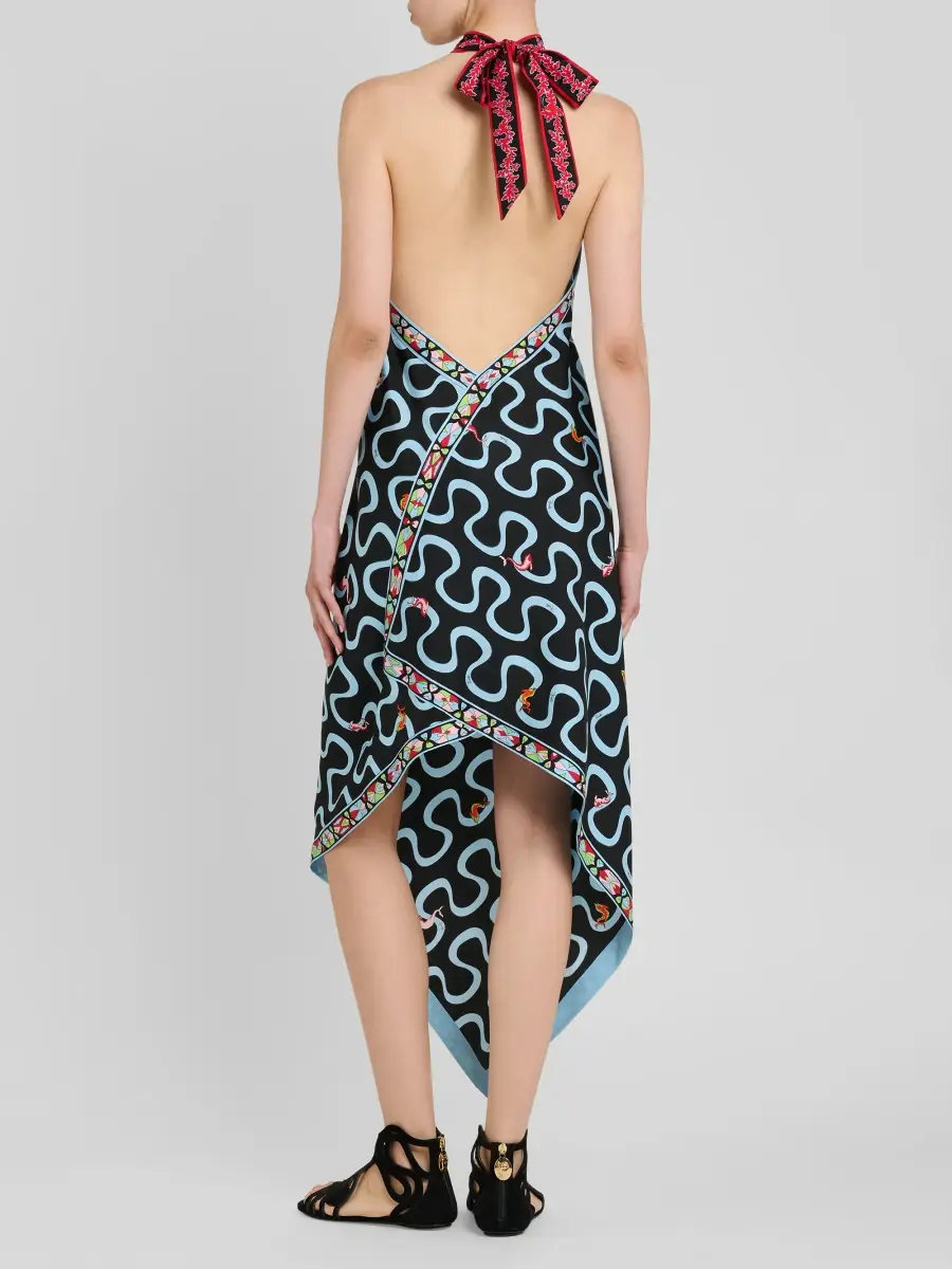 PUCCI Women's Printed Silk High-Low Dress | Thumbnail 3 PUCCI Women's Printed Silk High-Low Dress | Thumbnail 3