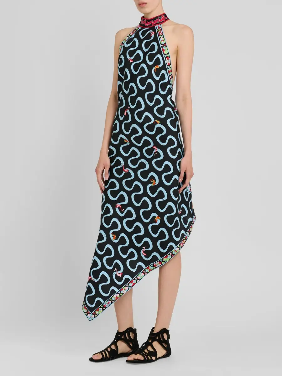 PUCCI Women's Printed Silk High-Low Dress | Thumbnail 4 PUCCI Women's Printed Silk High-Low Dress | Thumbnail 4
