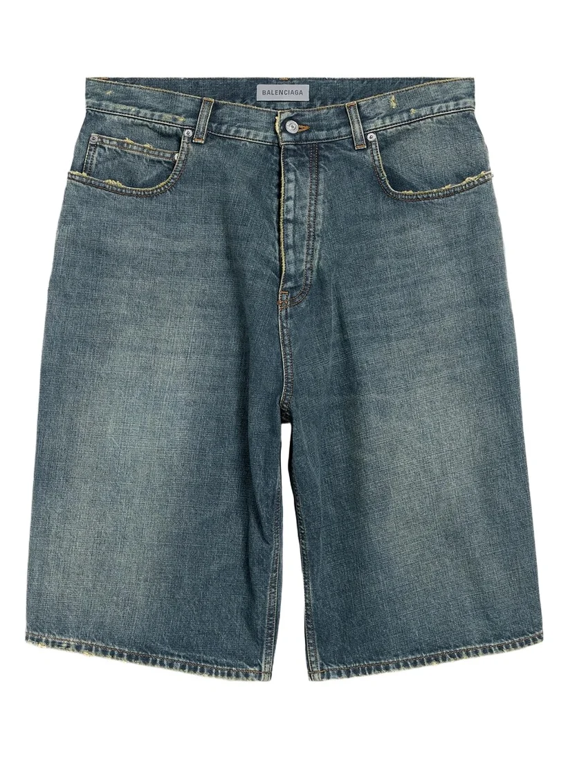 Balenciaga Men's Denim Bermuda Shorts