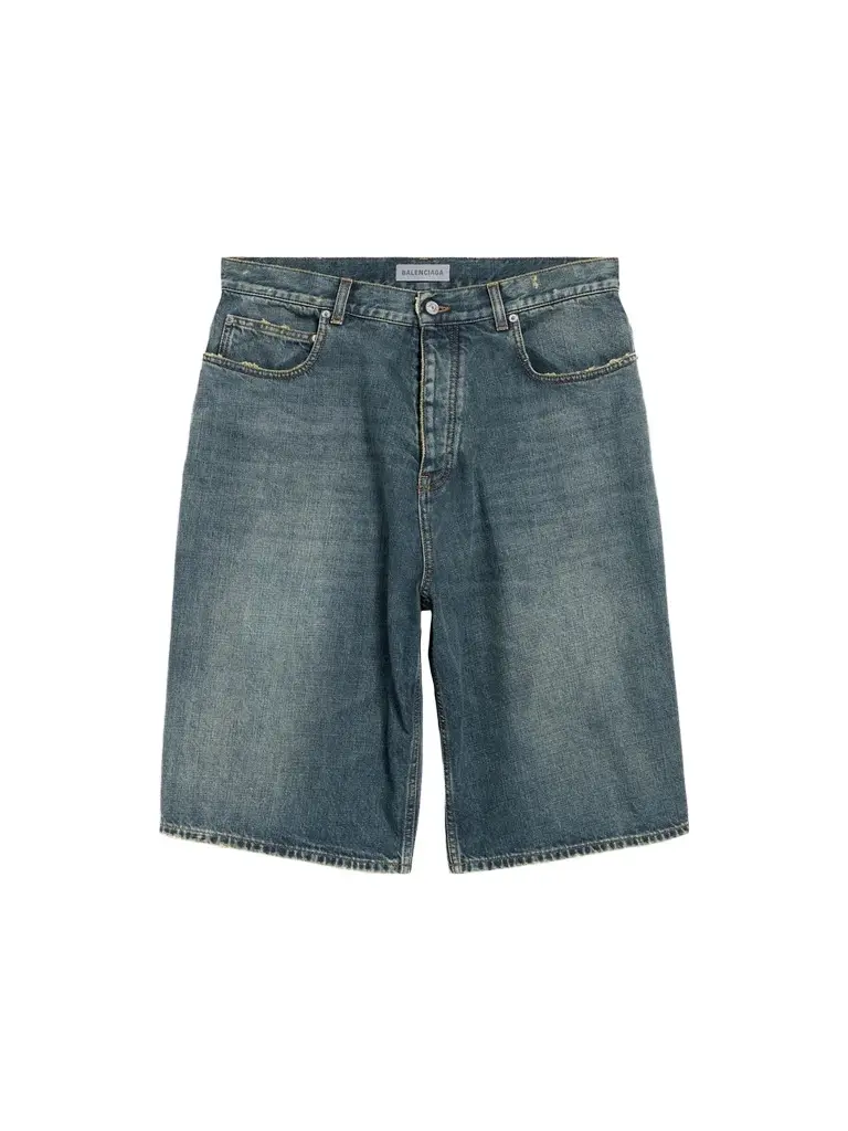Balenciaga Men's Denim Bermuda Shorts