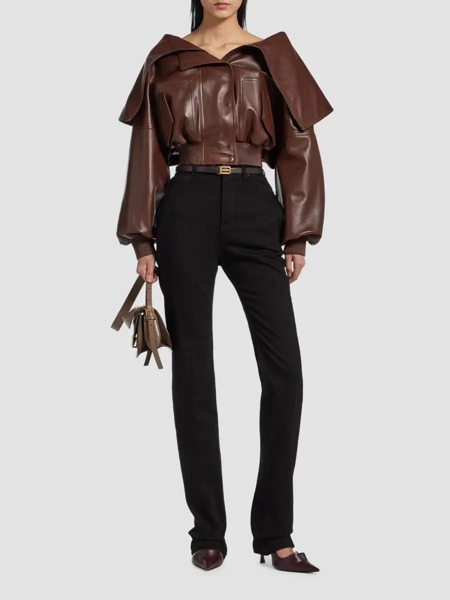Balenciaga Women's Wrap Collar Blouson Jacket | Thumbnail 2 Balenciaga Women's Wrap Collar Blouson Jacket | Thumbnail 2