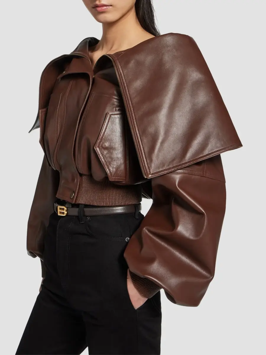 Balenciaga Women's Wrap Collar Blouson Jacket | Thumbnail 3 Balenciaga Women's Wrap Collar Blouson Jacket | Thumbnail 3