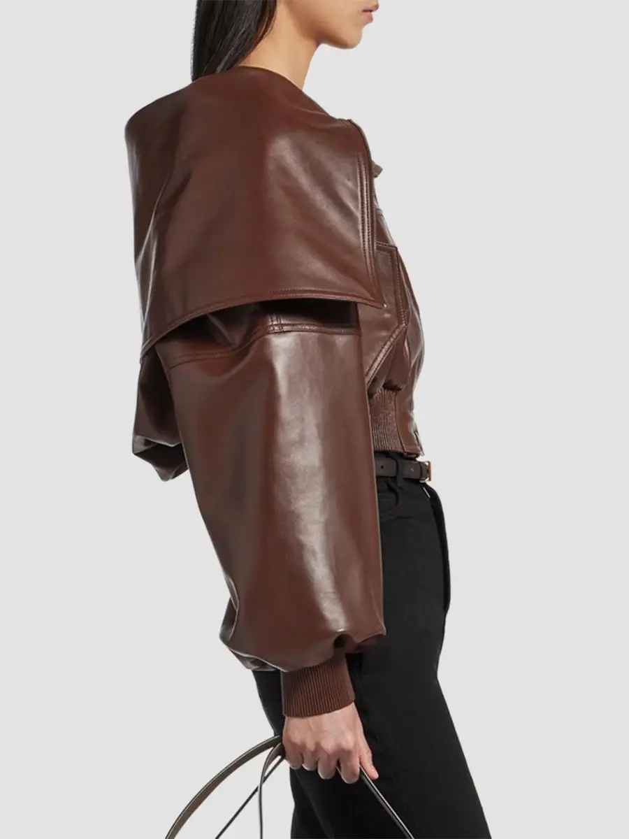 Balenciaga Women's Wrap Collar Blouson Jacket | Thumbnail 4 Balenciaga Women's Wrap Collar Blouson Jacket | Thumbnail 4
