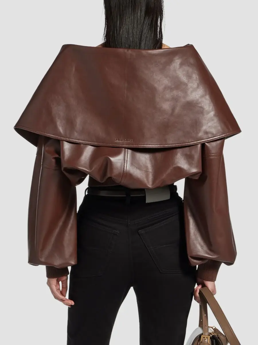 Balenciaga Women's Wrap Collar Blouson Jacket | Thumbnail 5 Balenciaga Women's Wrap Collar Blouson Jacket | Thumbnail 5