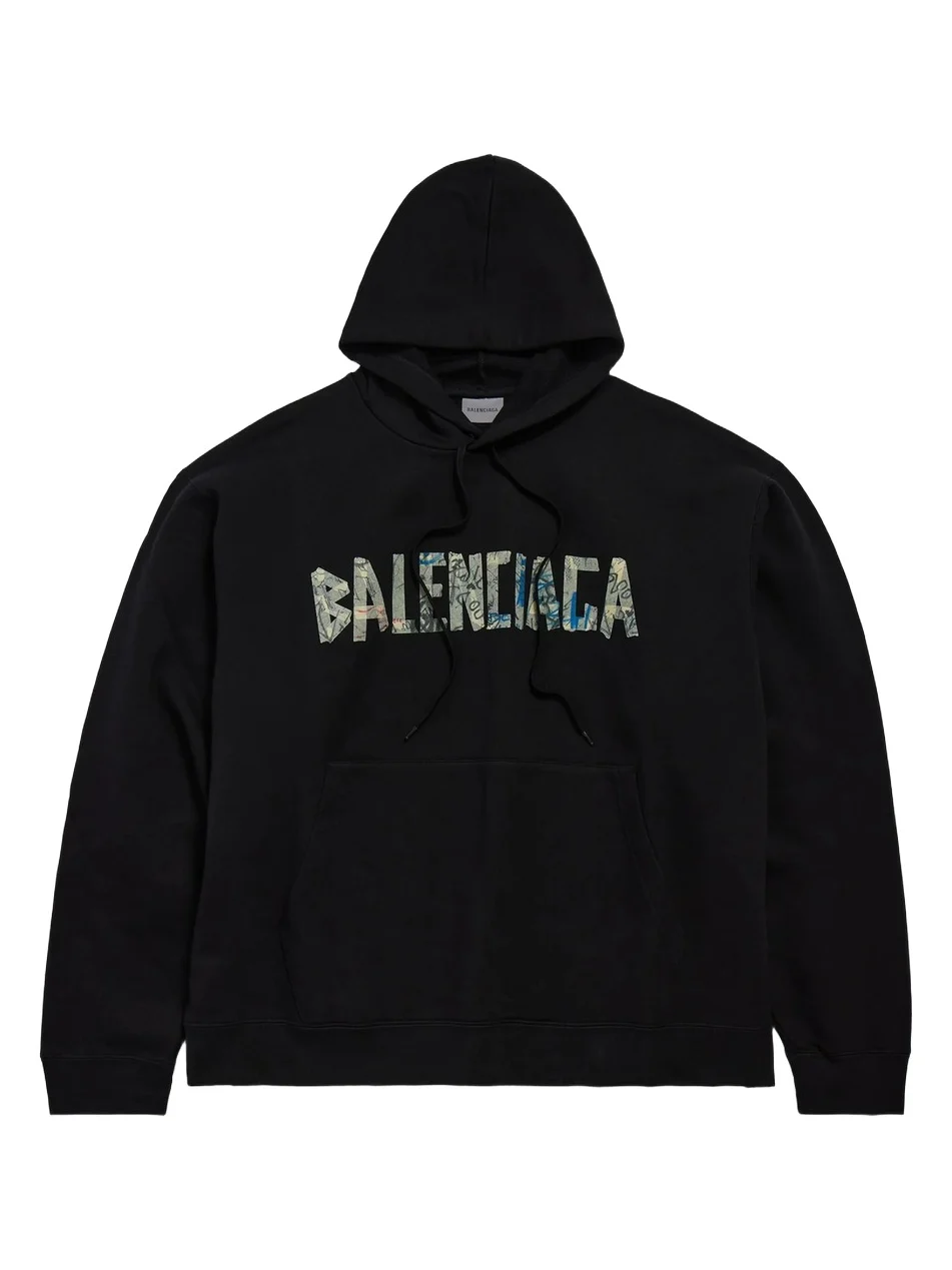 Men's Silver Tape Oversized Hoodie Men's Silver Tape Oversized Hoodie