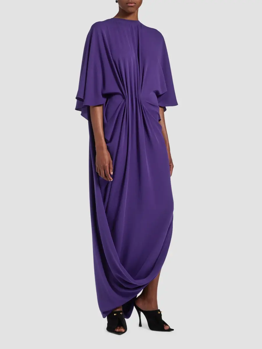 Balenciaga Women's Short Sleeves Draped Dress | Thumbnail 2 Balenciaga Women's Short Sleeves Draped Dress | Thumbnail 2