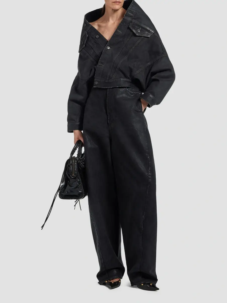 Balenciaga Women's High Waist Barrel Twisted Seam Jeans | Thumbnail 2 Balenciaga Women's High Waist Barrel Twisted Seam Jeans | Thumbnail 2