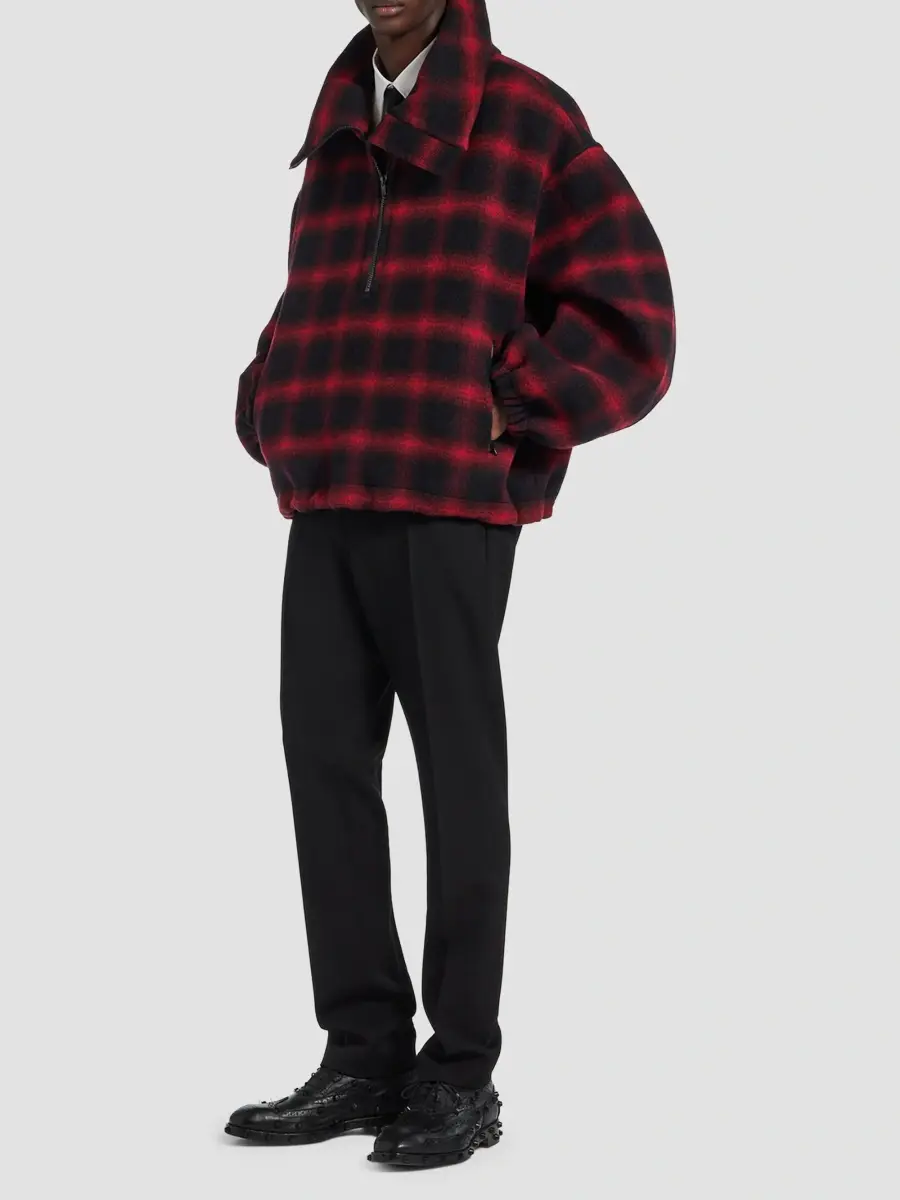 Balenciaga Men's High Collar Half Zip Outerwear Jacket | Thumbnail 2 Balenciaga Men's High Collar Half Zip Outerwear Jacket | Thumbnail 2