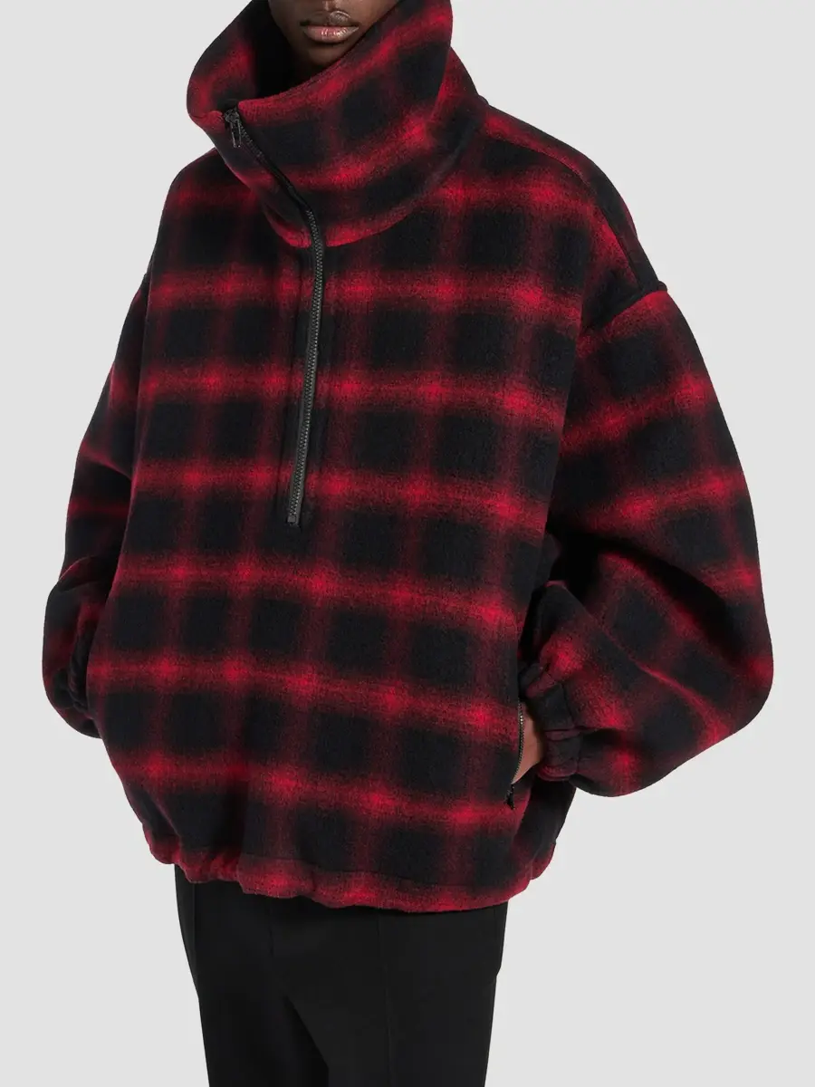 Balenciaga Men's High Collar Half Zip Outerwear Jacket | Thumbnail 3 Balenciaga Men's High Collar Half Zip Outerwear Jacket | Thumbnail 3