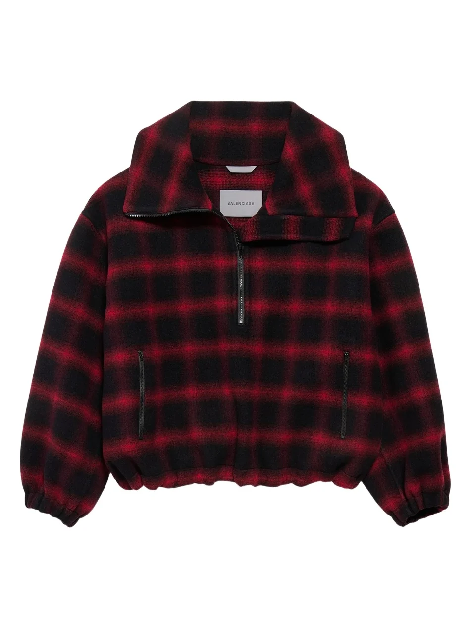Balenciaga Men's High Collar Half Zip Outerwear Jacket