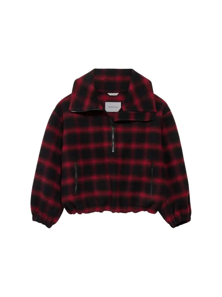 Balenciaga Men's High Collar Half Zip Outerwear Jacket