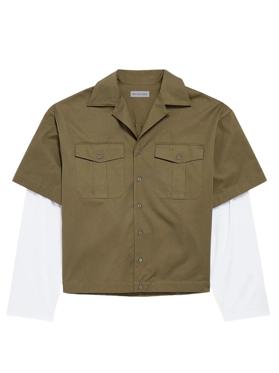 Balenciaga Men's Long Sleeves Hybrid Bowling Shirt