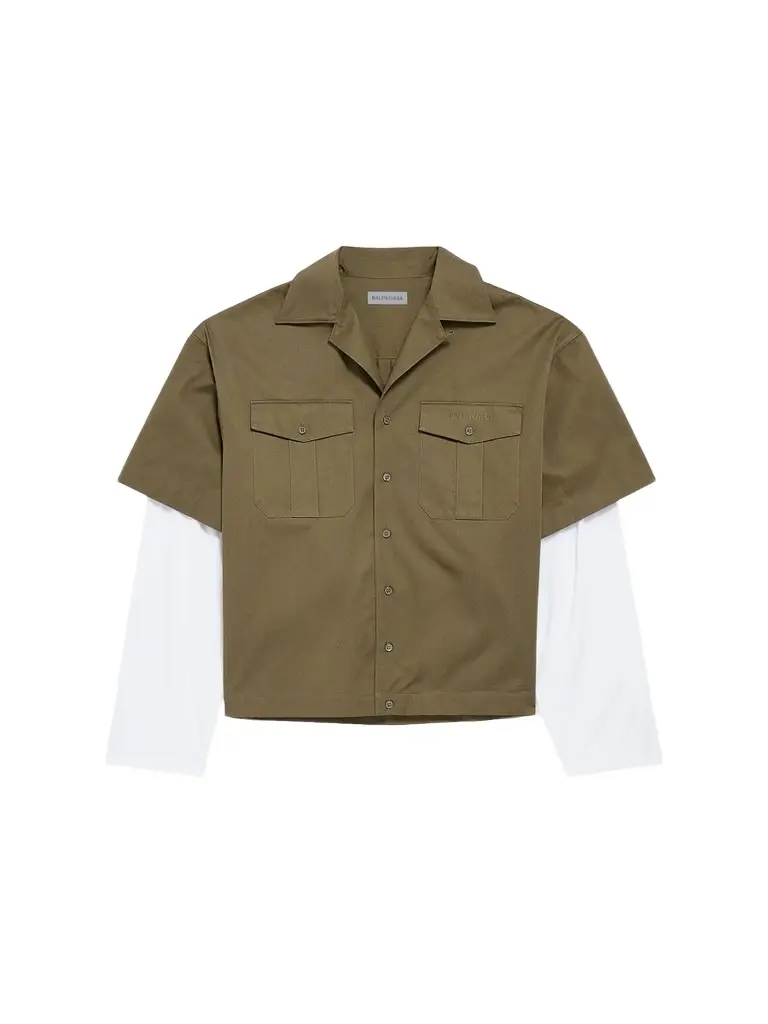 Balenciaga Men's Long Sleeves Hybrid Bowling Shirt