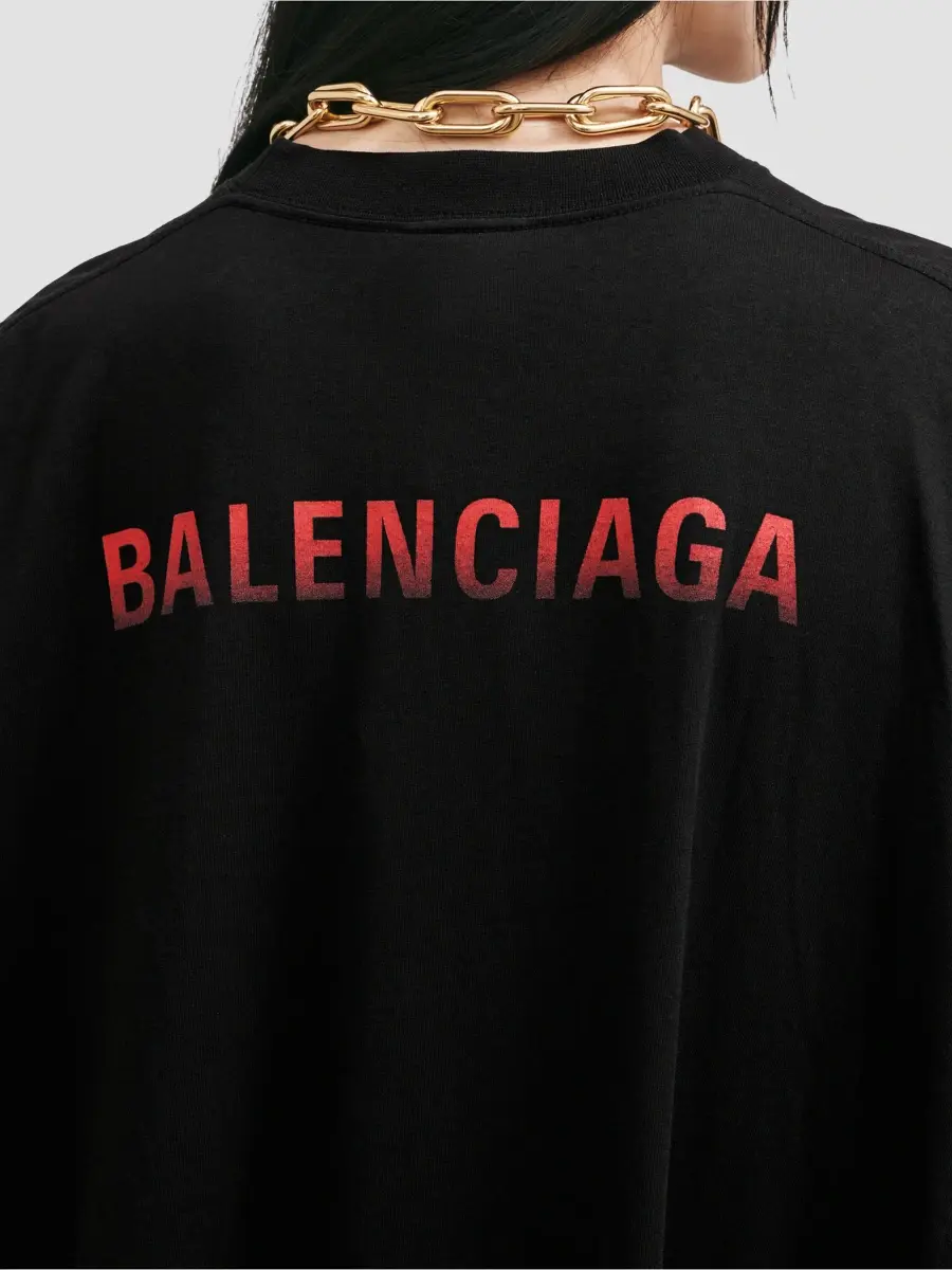 Balenciaga Women's Back Gradient Train T-Shirt | Thumbnail 4 Balenciaga Women's Back Gradient Train T-Shirt | Thumbnail 4