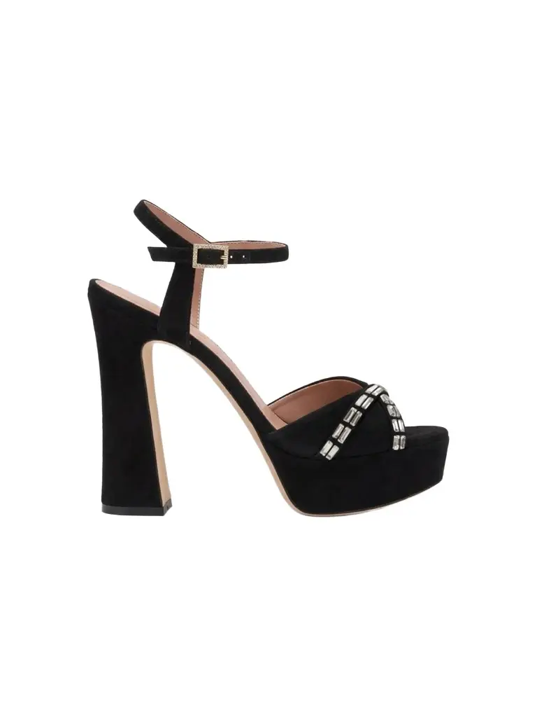 Malone Souliers Women's Keaton 125MM Embellished Suede Platform Sandals