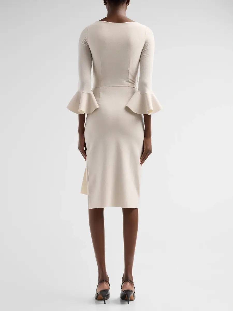 Chiara Boni La Petite Robe Women's Triana Lurex-Knit Ruched Surplice Midi Dress | Thumbnail 3 Chiara Boni La Petite Robe Women's Triana Lurex-Knit Ruched Surplice Midi Dress | Thumbnail 3