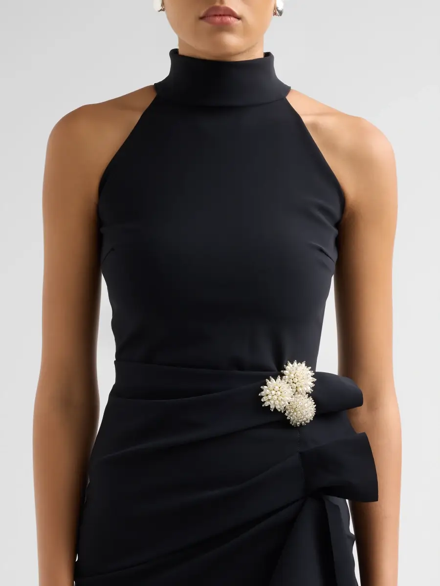 Chiara Boni La Petite Robe Women's Gudrum Embellished Jersey Halterneck Gown | Thumbnail 5 Chiara Boni La Petite Robe Women's Gudrum Embellished Jersey Halterneck Gown | Thumbnail 5