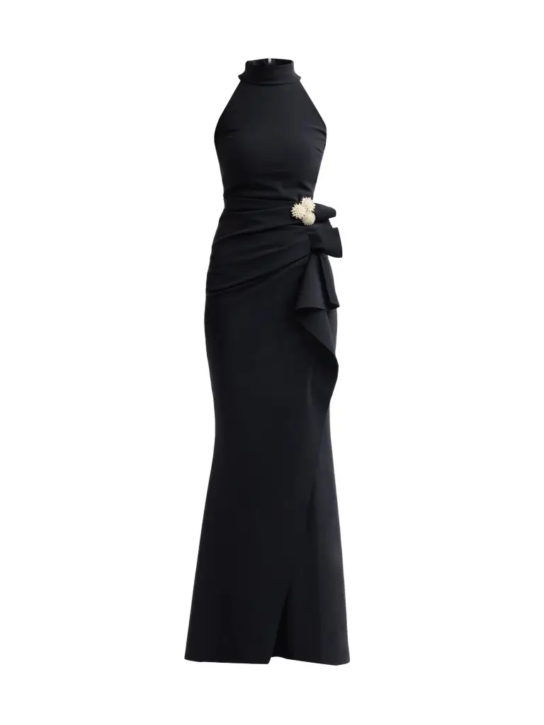 Chiara Boni La Petite Robe Women's Gudrum Embellished Jersey Halterneck Gown
