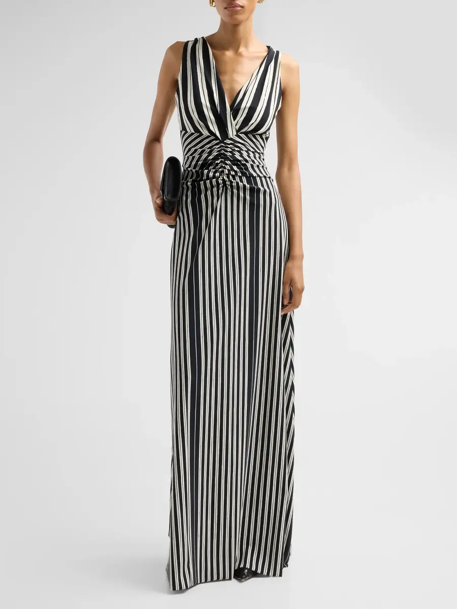 Chiara Boni La Petite Robe Women's Naoya Striped Jersey Maxi Dress | Thumbnail 2 Chiara Boni La Petite Robe Women's Naoya Striped Jersey Maxi Dress | Thumbnail 2