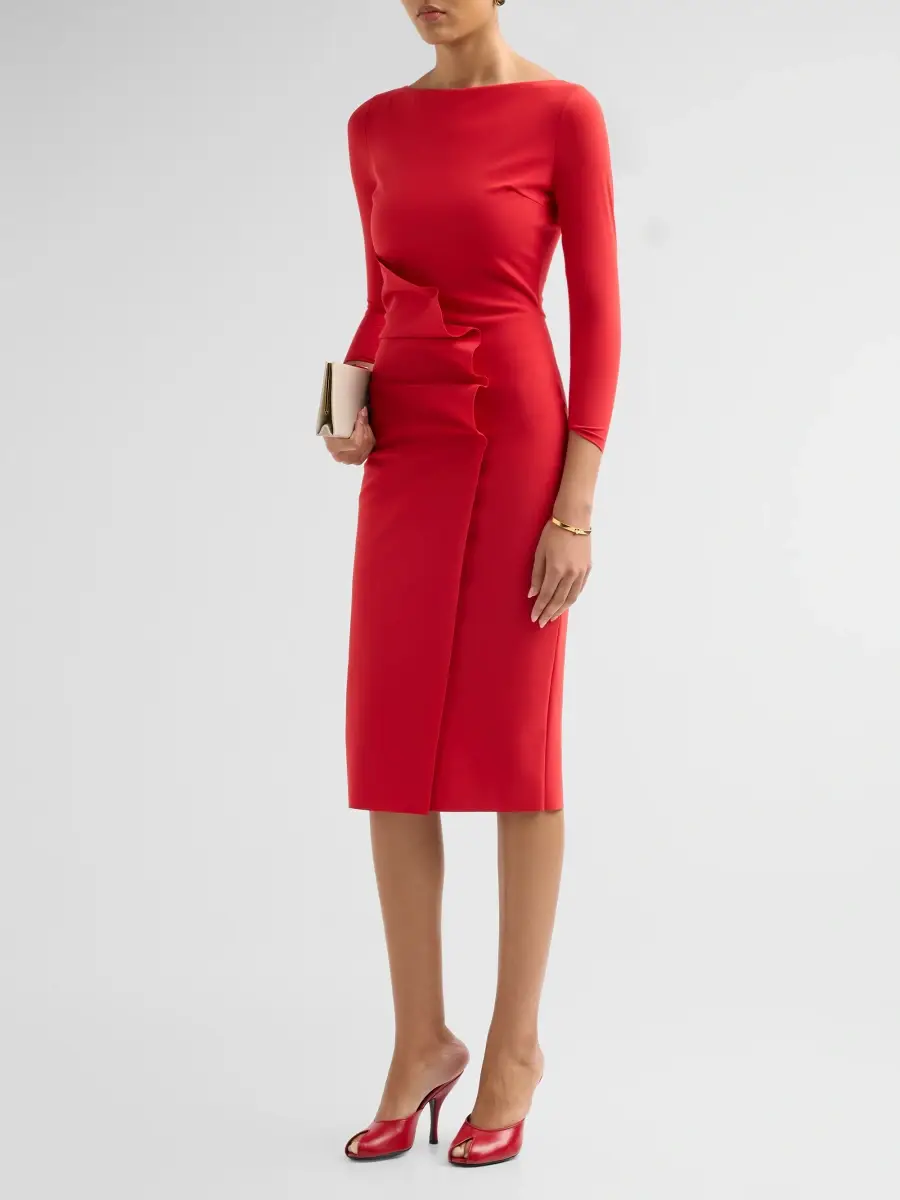 Chiara Boni La Petite Robe Women's Sheri Jersey Ruched Midi Dress | Thumbnail 4 Chiara Boni La Petite Robe Women's Sheri Jersey Ruched Midi Dress | Thumbnail 4