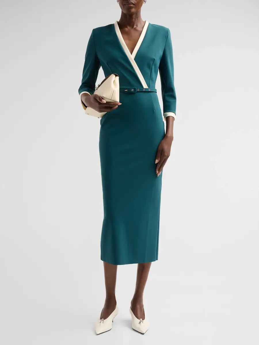 Chiara Boni La Petite Robe Women's Arun Tie-Waist Midi Dress | Thumbnail 2 Chiara Boni La Petite Robe Women's Arun Tie-Waist Midi Dress | Thumbnail 2