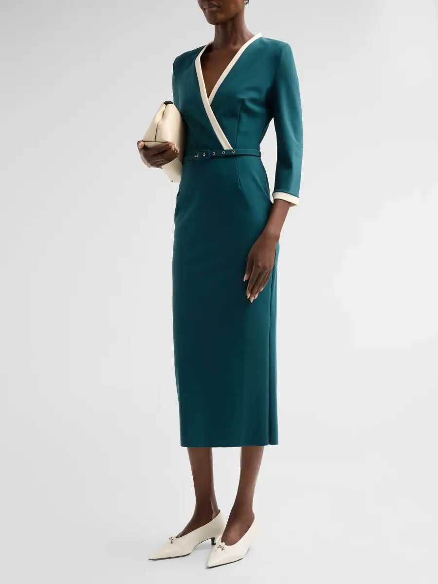 Chiara Boni La Petite Robe Women's Arun Tie-Waist Midi Dress | Thumbnail 4 Chiara Boni La Petite Robe Women's Arun Tie-Waist Midi Dress | Thumbnail 4