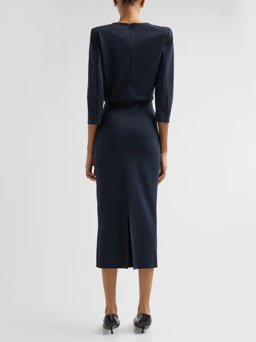 Chiara Boni La Petite Robe Women's Dorte Sugar Lurex Ruched Midi Dress | Thumbnail 3 Chiara Boni La Petite Robe Women's Dorte Sugar Lurex Ruched Midi Dress | Thumbnail 3