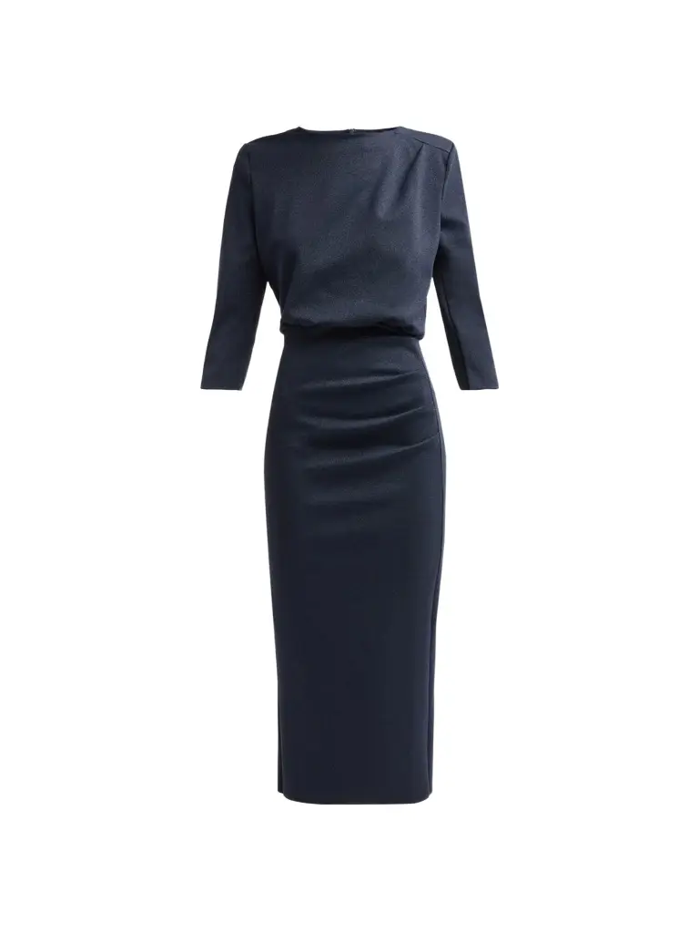 Women's Dorte Sugar Lurex Ruched Midi Dress Women's Dorte Sugar Lurex Ruched Midi Dress