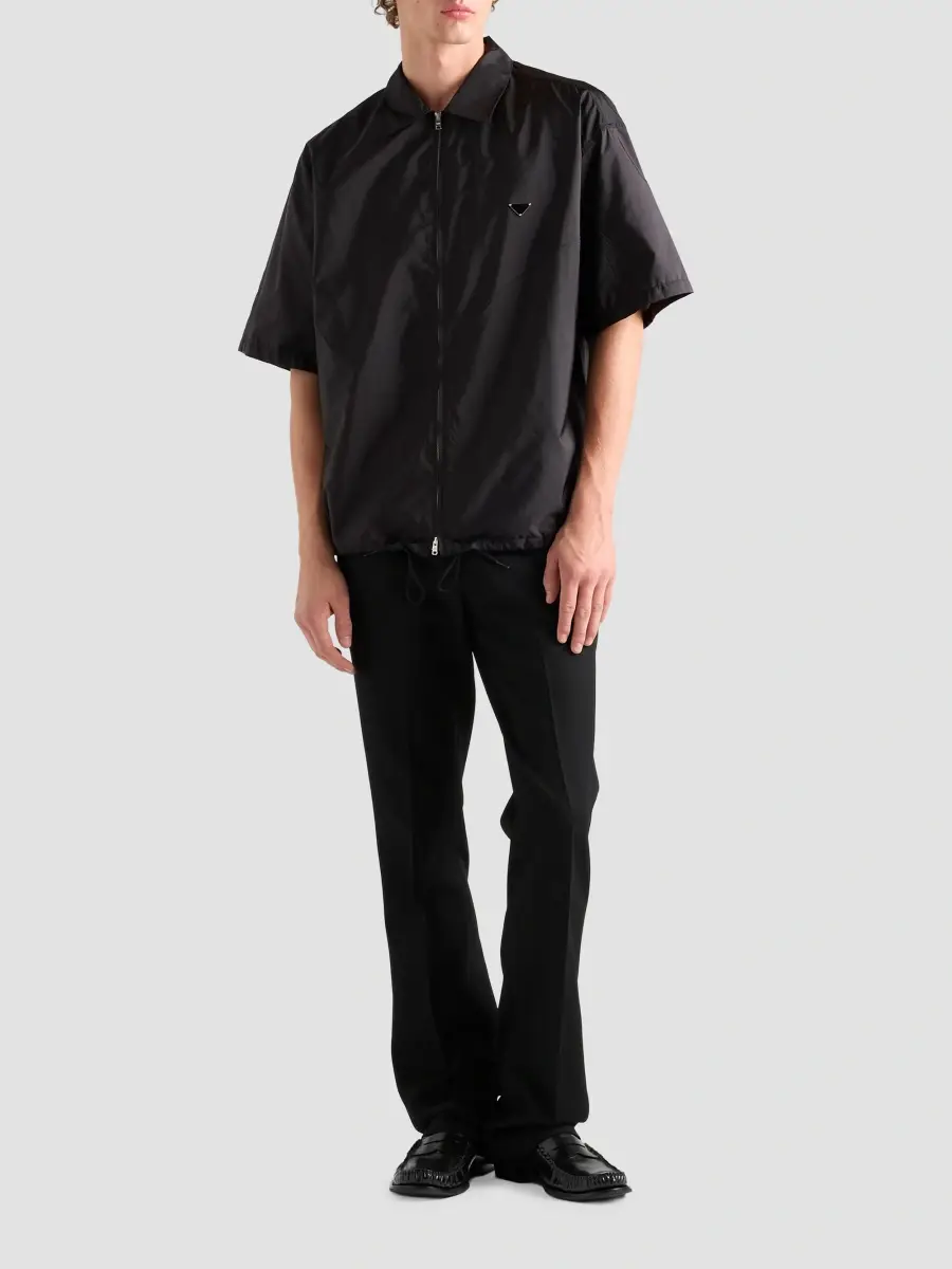 Prada Men's Short-Sleeved Re-Nylon Zipper Shirt | Thumbnail 2 Prada Men's Short-Sleeved Re-Nylon Zipper Shirt | Thumbnail 2