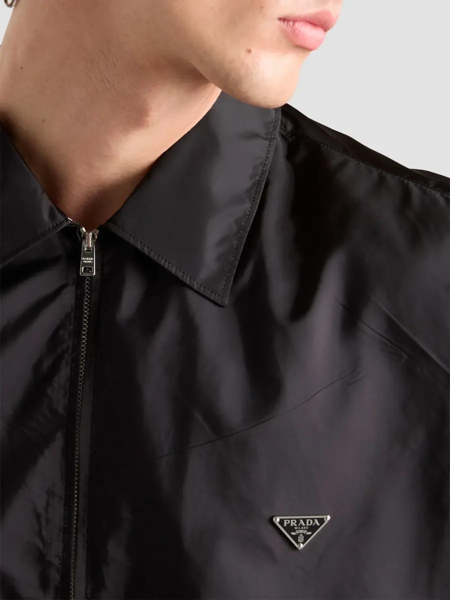 Prada Men's Short-Sleeved Re-Nylon Zipper Shirt | Thumbnail 6 Prada Men's Short-Sleeved Re-Nylon Zipper Shirt | Thumbnail 6