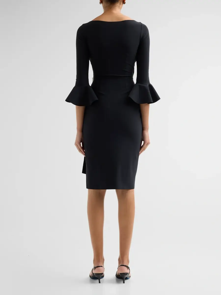Chiara Boni La Petite Robe Women's Triana Jersey Ruched Surplice Knee-Length Dress | Thumbnail 3 Chiara Boni La Petite Robe Women's Triana Jersey Ruched Surplice Knee-Length Dress | Thumbnail 3