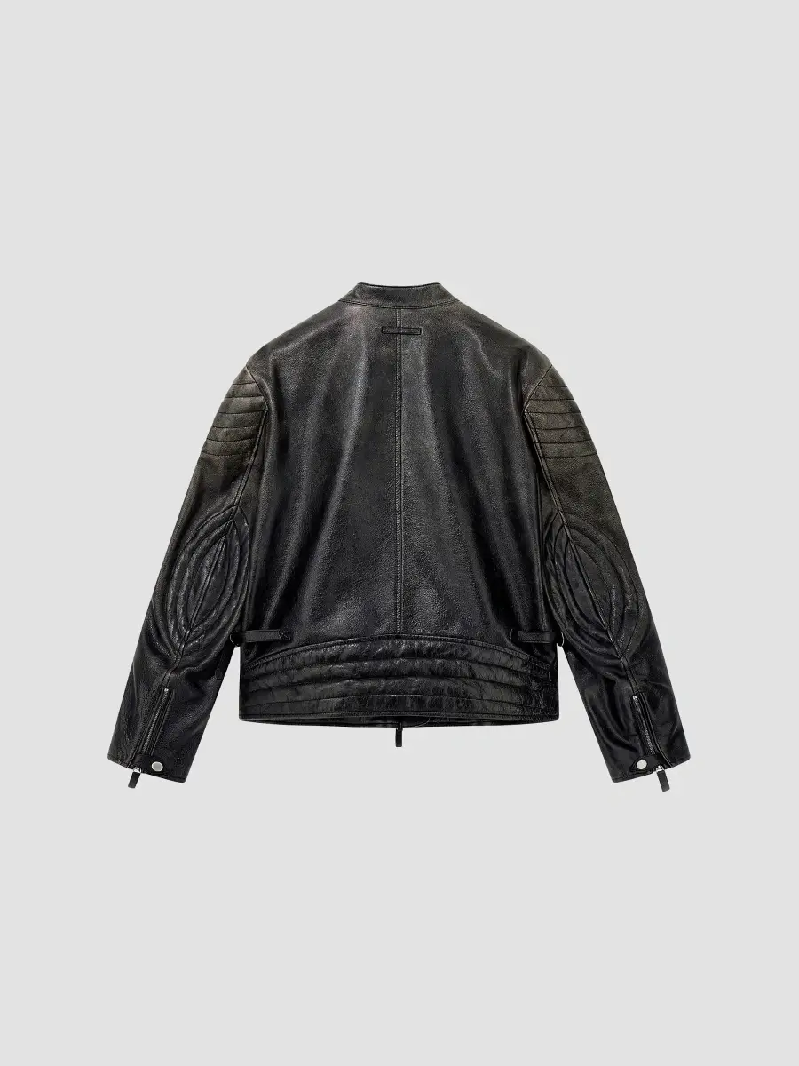 Emporio Armani Men's Leather Moto Jacket | Thumbnail 3 Emporio Armani Men's Leather Moto Jacket | Thumbnail 3