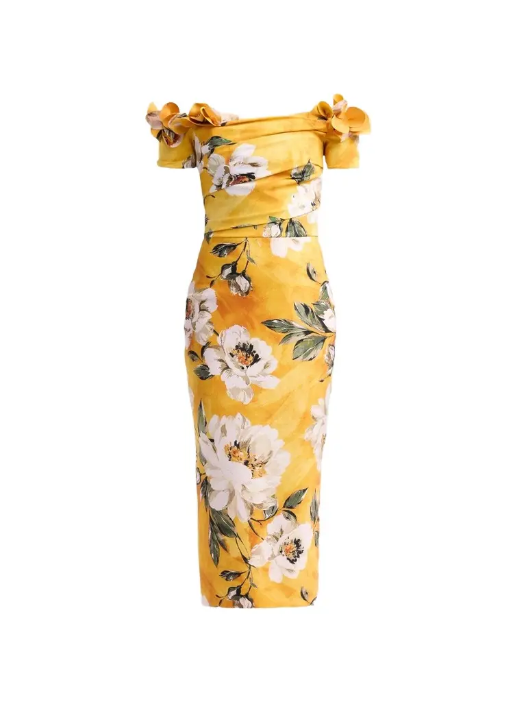 Women's Yiana Floral Off-the-Shoulder Midi Dress Women's Yiana Floral Off-the-Shoulder Midi Dress