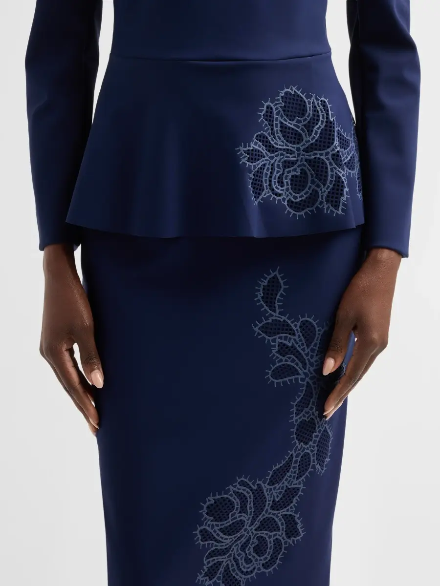 Chiara Boni La Petite Robe Women's Medarial Floral Peplum Midi Dress | Thumbnail 5 Chiara Boni La Petite Robe Women's Medarial Floral Peplum Midi Dress | Thumbnail 5