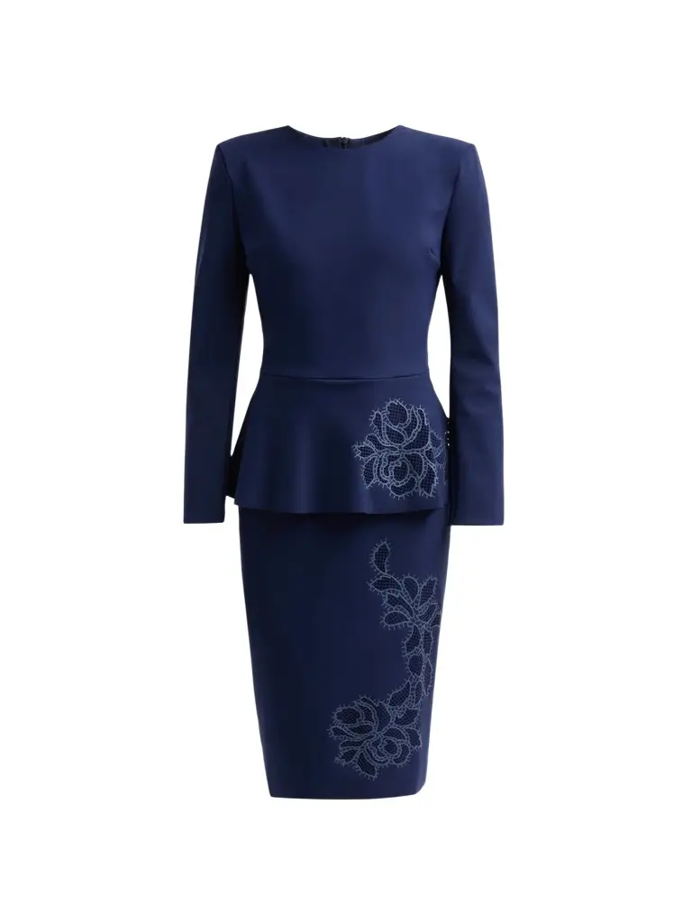 Women's Medarial Floral Peplum Midi Dress Women's Medarial Floral Peplum Midi Dress